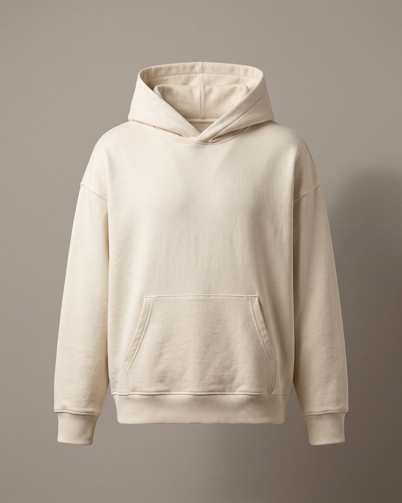 Oversized cream cotton hoodie