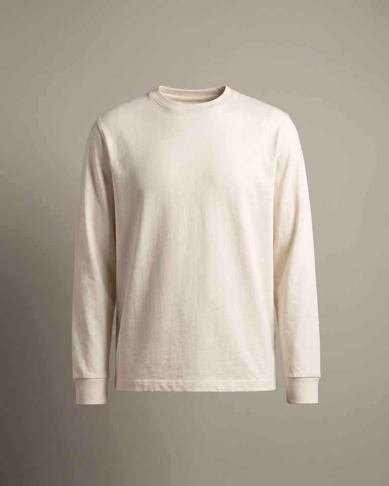 Cream long sleeve cotton top